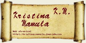 Kristina Mamula vizit kartica